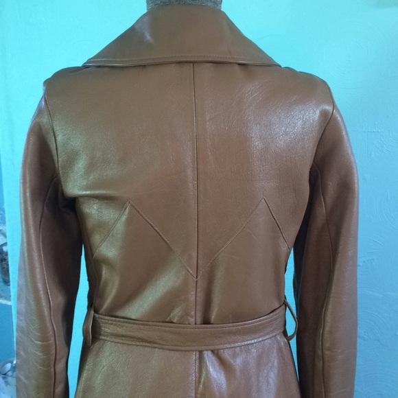 Vintage leather trench, with belt - Picture 5 of 8